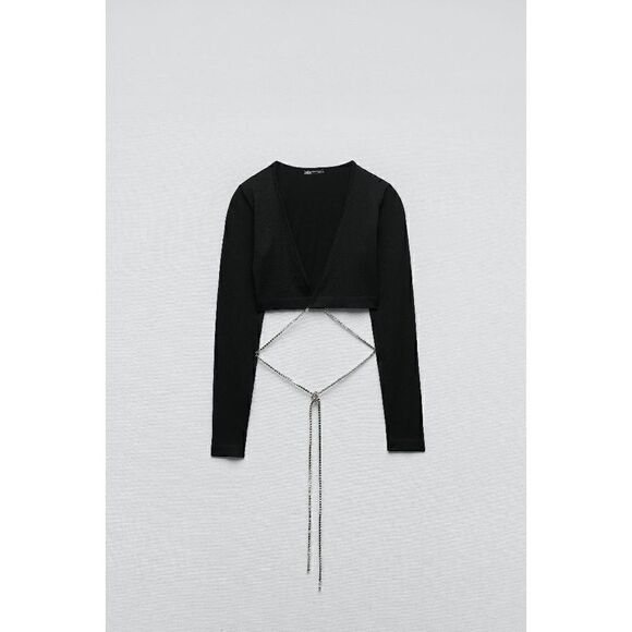 SEAMLESS RHINESTONE TOP ZARA  - Picture 8 of 11